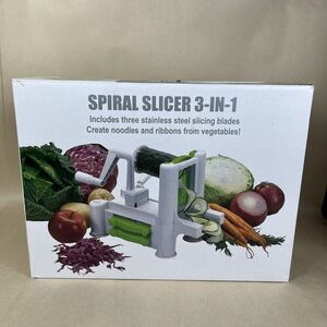 3 in 1 Fruit & Vegetable Spiral Slicer Cutter 3 Blades New Open‎ Box